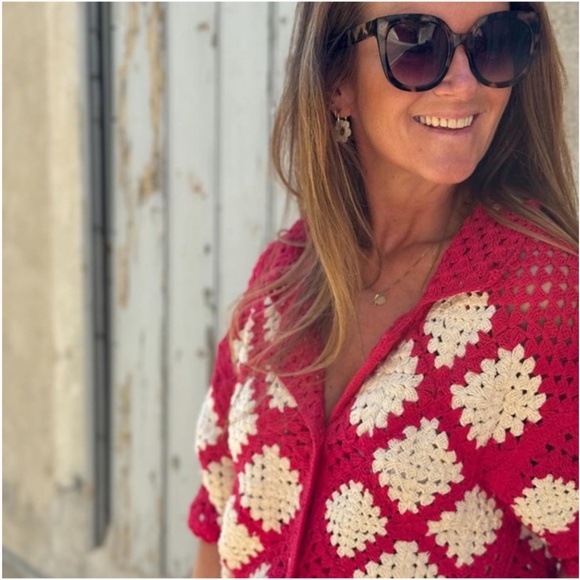 Zara Crochet Knit Polo NWT - Picture 7 of 16